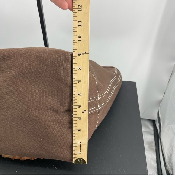 Lands’ End large brown canvas tote bag - Picture 11 of 11